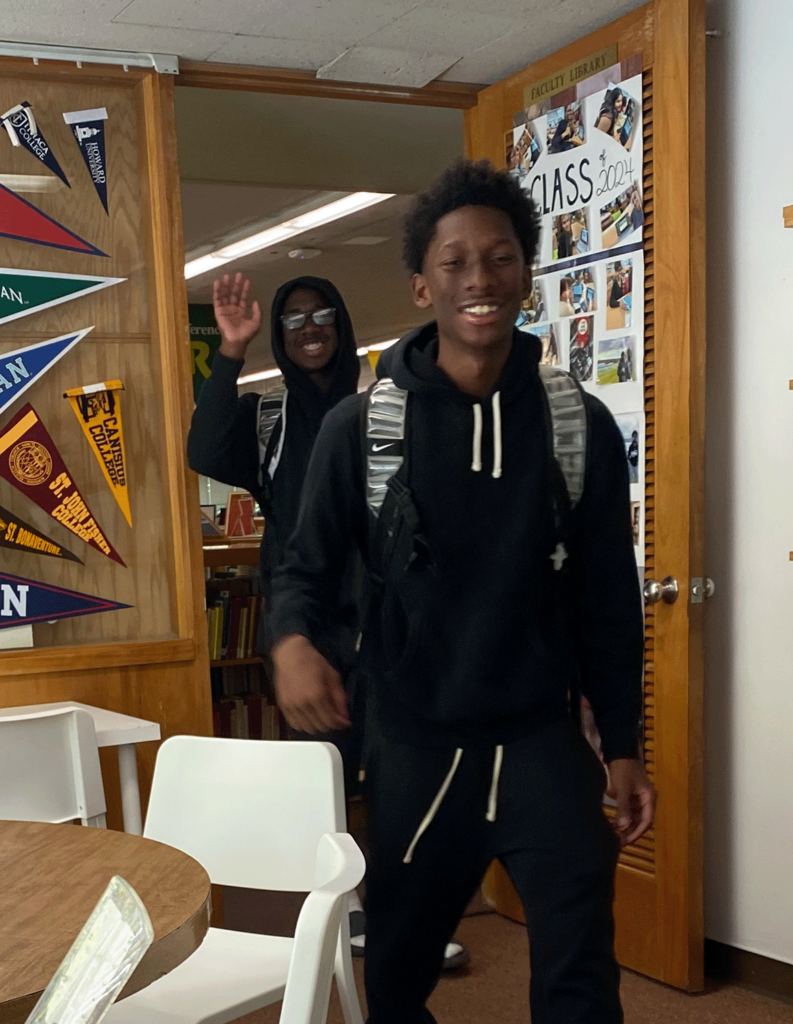 Happy Student-Athletes go back to school ay Mount Vernon high School New York and stop by the Destination: college office to say hi
