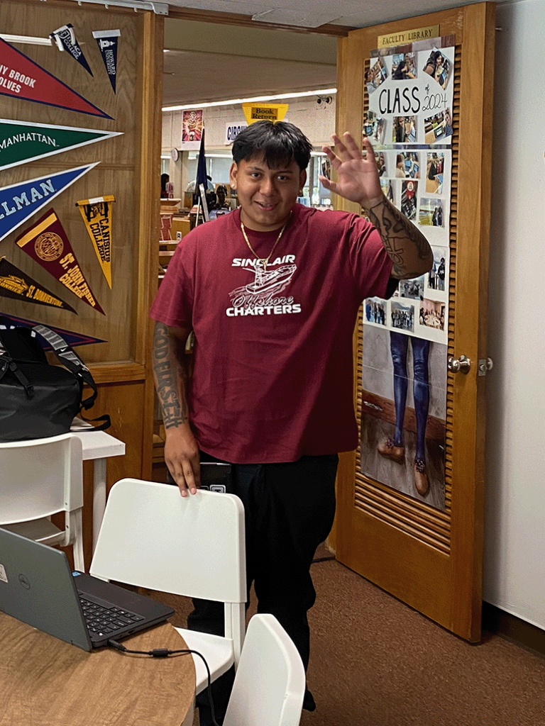 Happy Student-Athletes go back to school ay Mount Vernon high School New York and stop by the Destination: college office to say hi